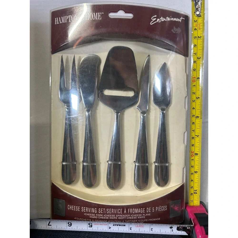 Hampton @ Home 5 Piece Stainless Steel‎ Cheese Serving Set Forged NIB 2002
